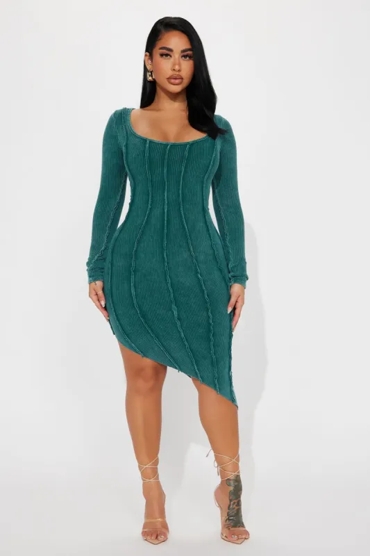 Celeste Ribbed Midi Dress - Teal sold by Fashion Nova