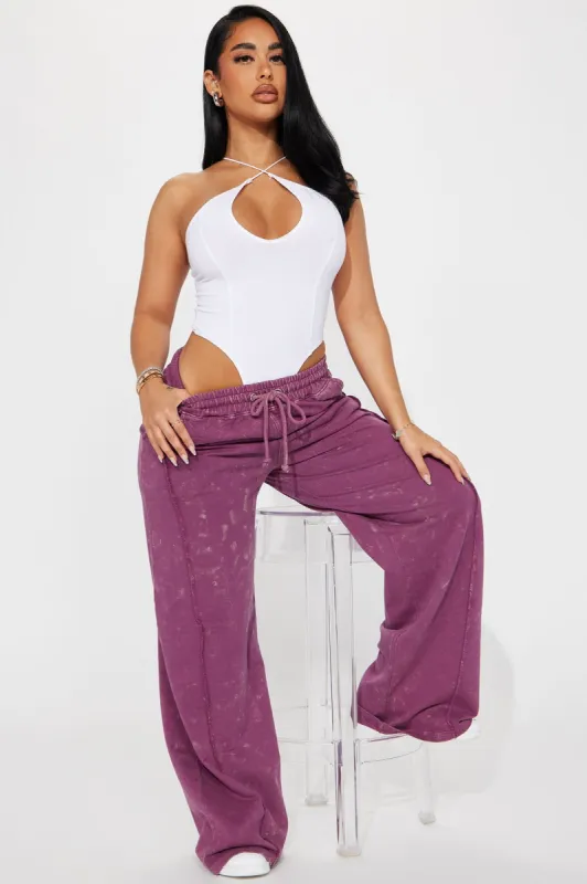 Chill Side Lounge Pant - Plum sold by Fashion Nova