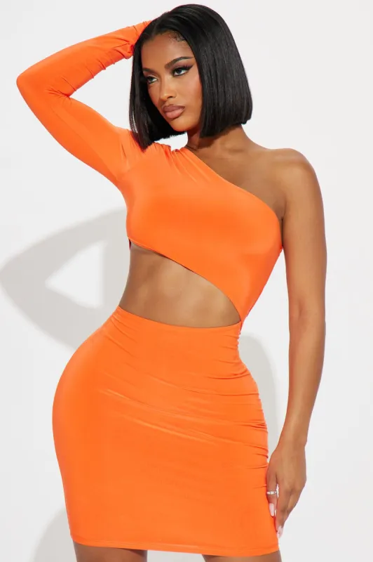 Cari Doubled Cut Out Mini Dress - Orange sold by Fashion Nova