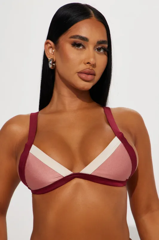 Luxe Escape Triangle Bikini Top - Rose sold by Fashion Nova