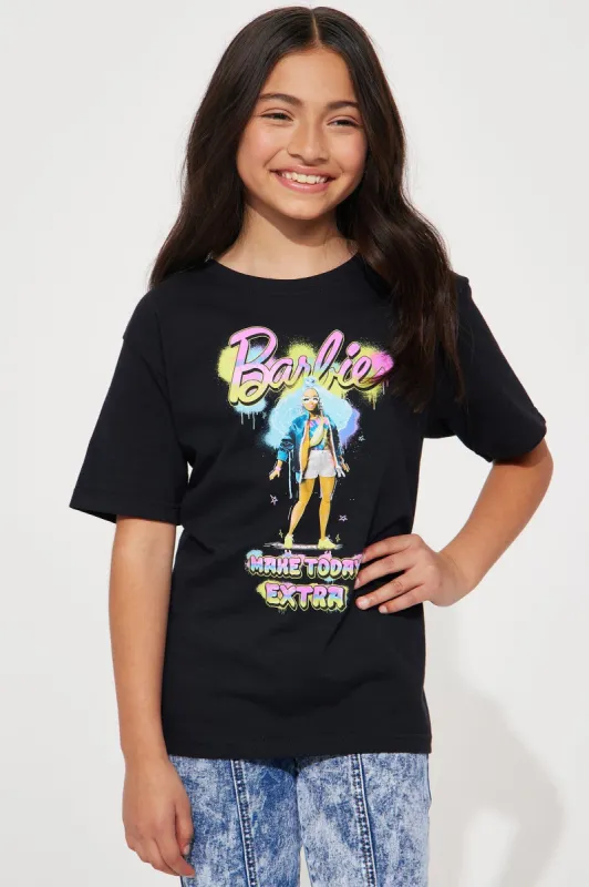 Mini Barbie Make Today Extra Short Sleeve Tee - Black sold by Fashion Nova