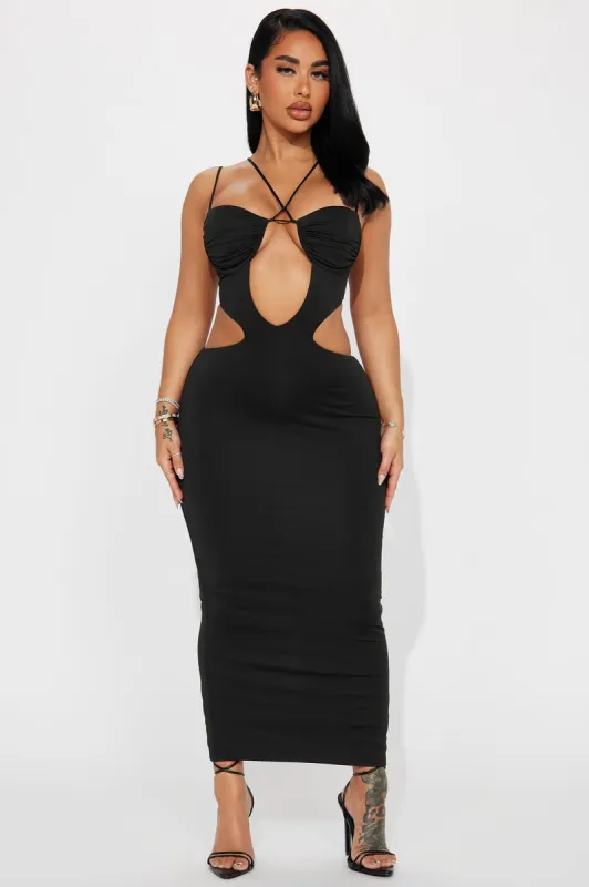 Rome Nights Cut Out Maxi Dress - Black sold by Fashion Nova