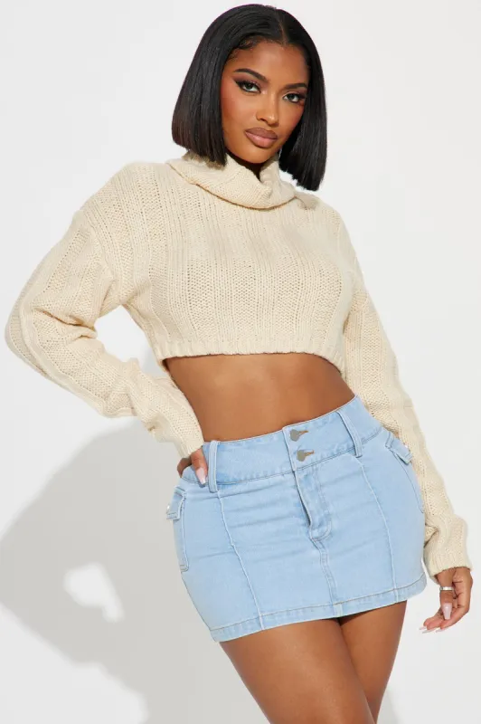 Catching Attention Turtleneck Sweater - Cream sold by Fashion Nova