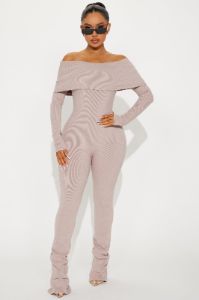 Amara Snatched Jumpsuit - Sand sold by Fashion Nova