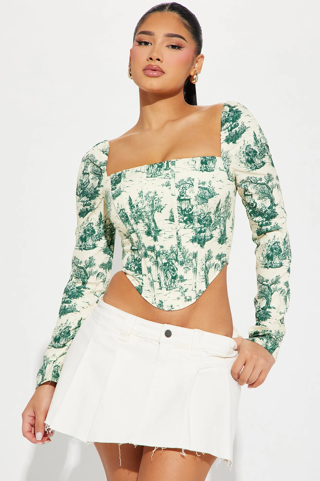 Simple Life Corset Top - Yellow/combo sold by Fashion Nova