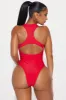 Evelyn Zip Up 1 Piece Swimsuit - Red sold by Fashion Nova