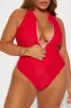 Evelyn Zip Up 1 Piece Swimsuit - Red sold by Fashion Nova