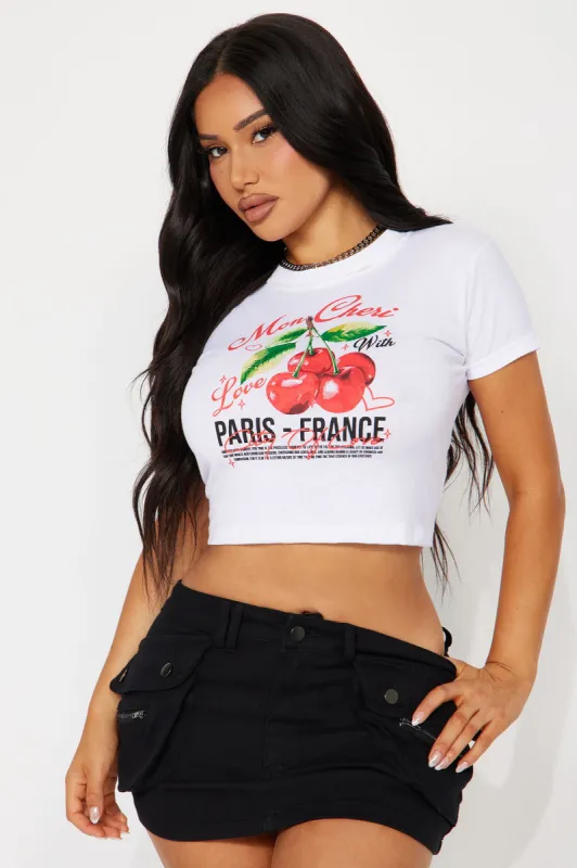 Mon Cheri Cherries Tee - White sold by Fashion Nova
