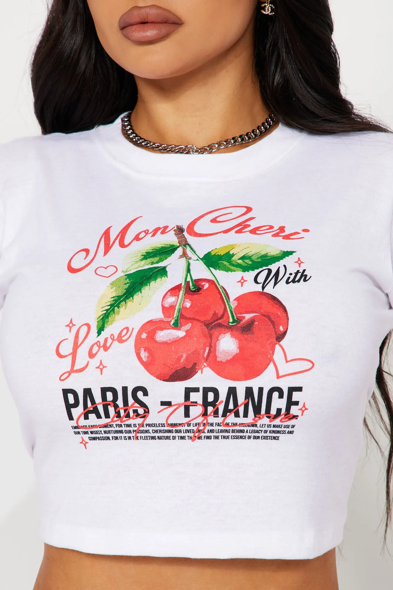 Mon Cheri Cherries Tee - White sold by Fashion Nova product image thumbnail 2