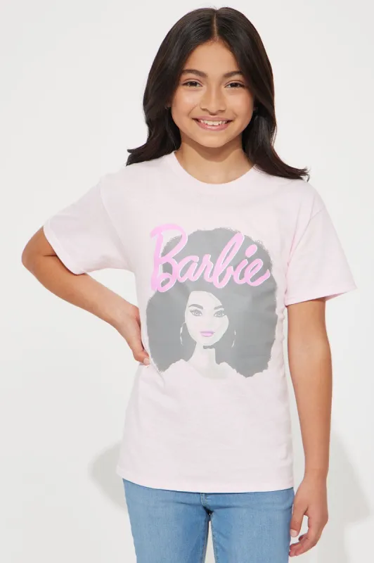 Mini Barbie Afro Short Sleeve Tee - Pink sold by Fashion Nova