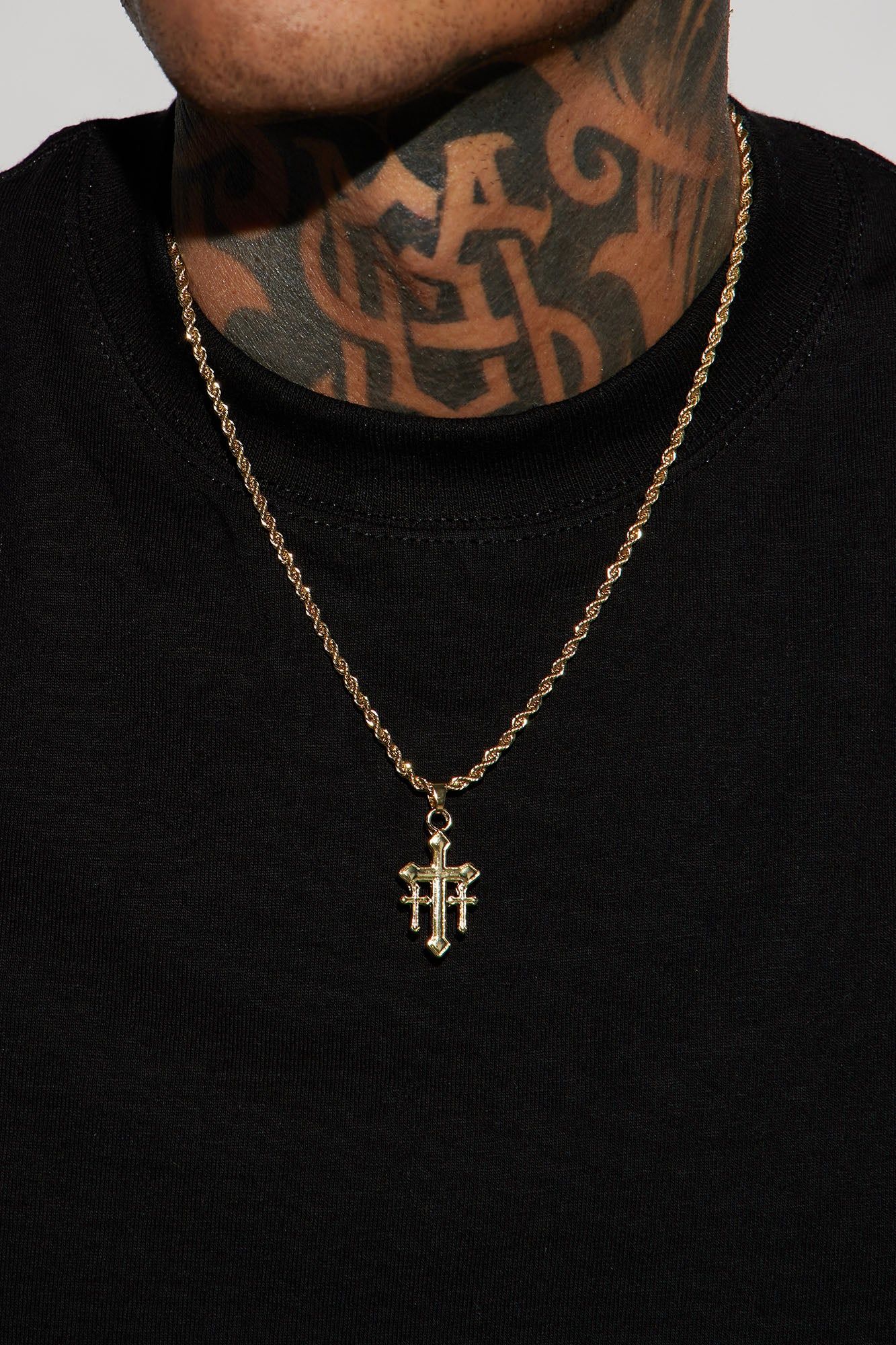 Triple Cross Necklace - Gold sold by Fashion Nova