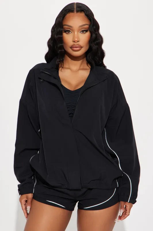 Run Like The Wind Active Jacket - Black sold by Fashion Nova