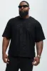 Binney Jacquard Relaxed Short Sleeve Tee - Black sold by Fashion Nova