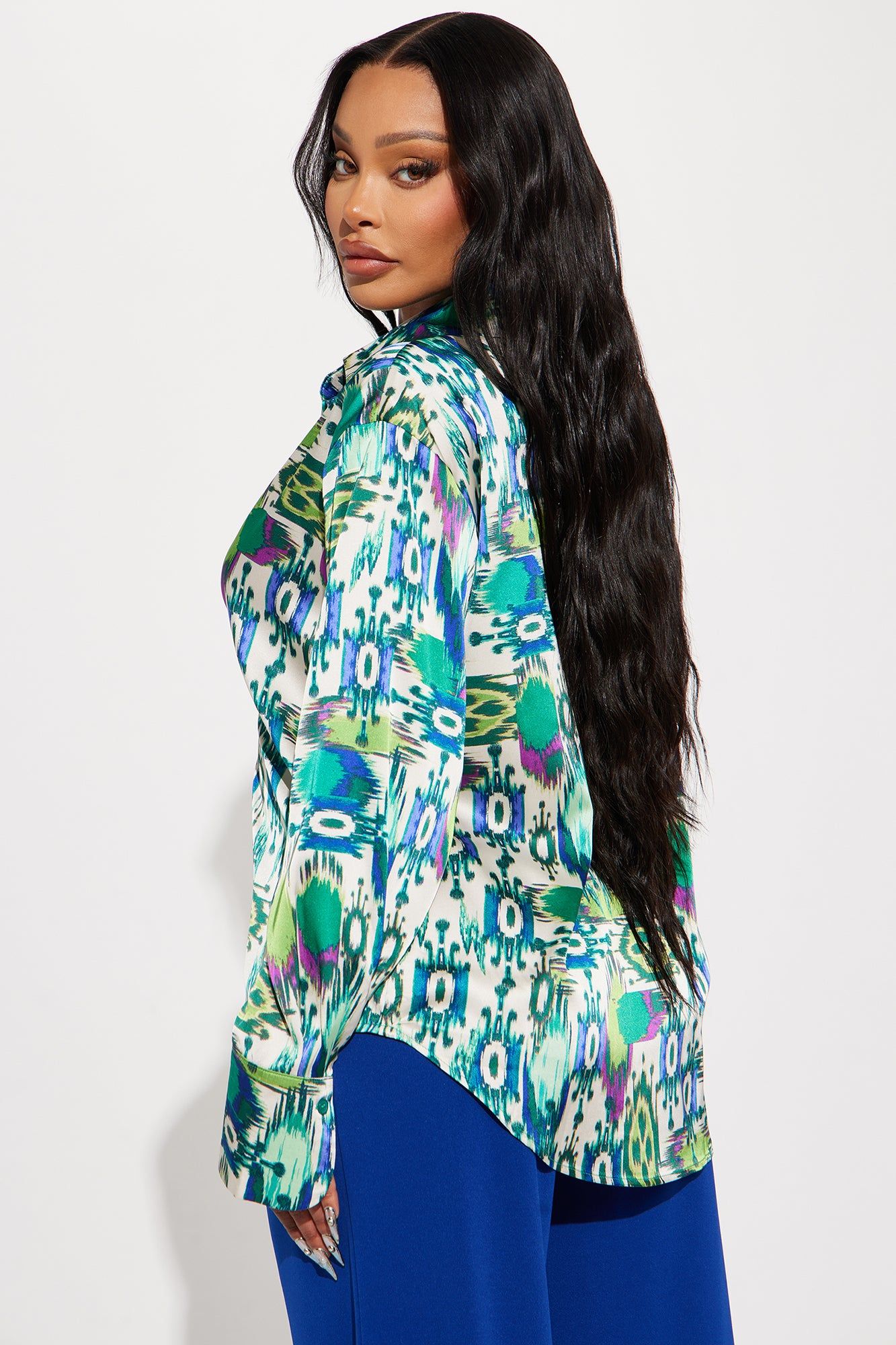 Take Me There Shirt - Green/combo sold by Fashion Nova product image thumbnail 3