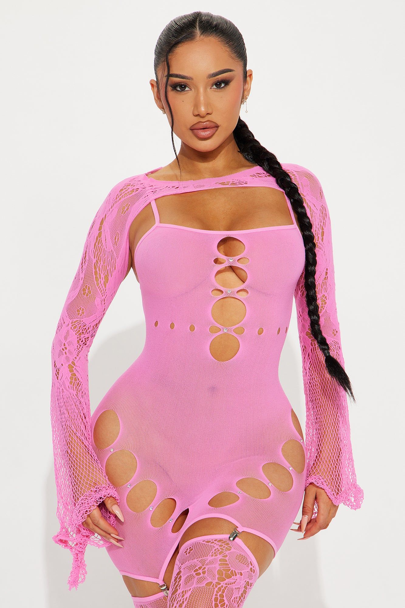Turn Up The Music 3 Piece Bodystocking Set - Hot Pink sold by Fashion Nova product image thumbnail 2