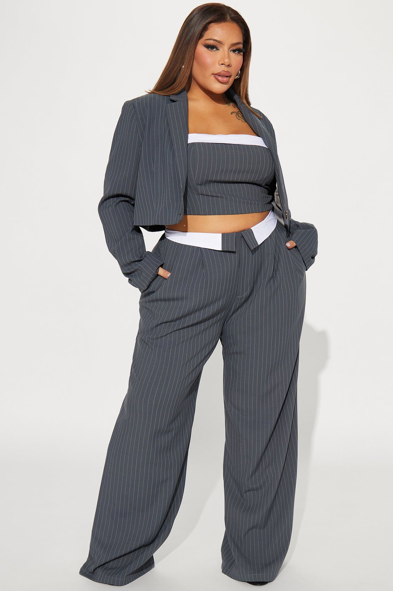 It Girl 3 Piece Pant Set - Grey sold by Fashion Nova product image thumbnail 4