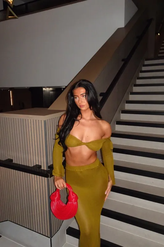 Sunset Vibe Crochet Skirt Set - Olive sold by Fashion Nova
