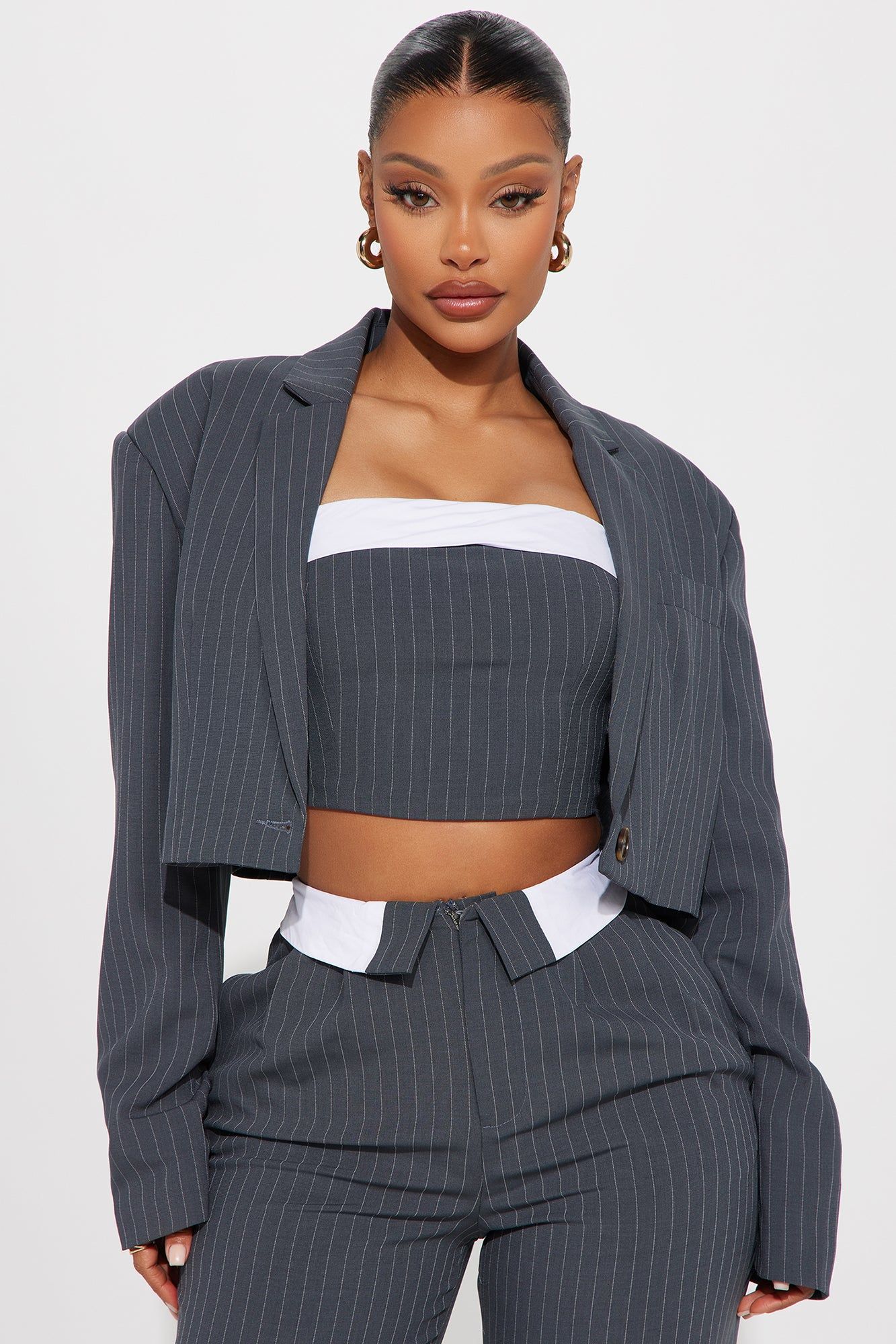 It Girl 3 Piece Pant Set - Grey sold by Fashion Nova product image thumbnail 2
