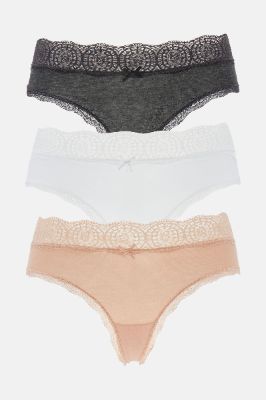 Waist No Time Lace Hipster 3 Pack Panties - White/combo sold by Fashion Nova