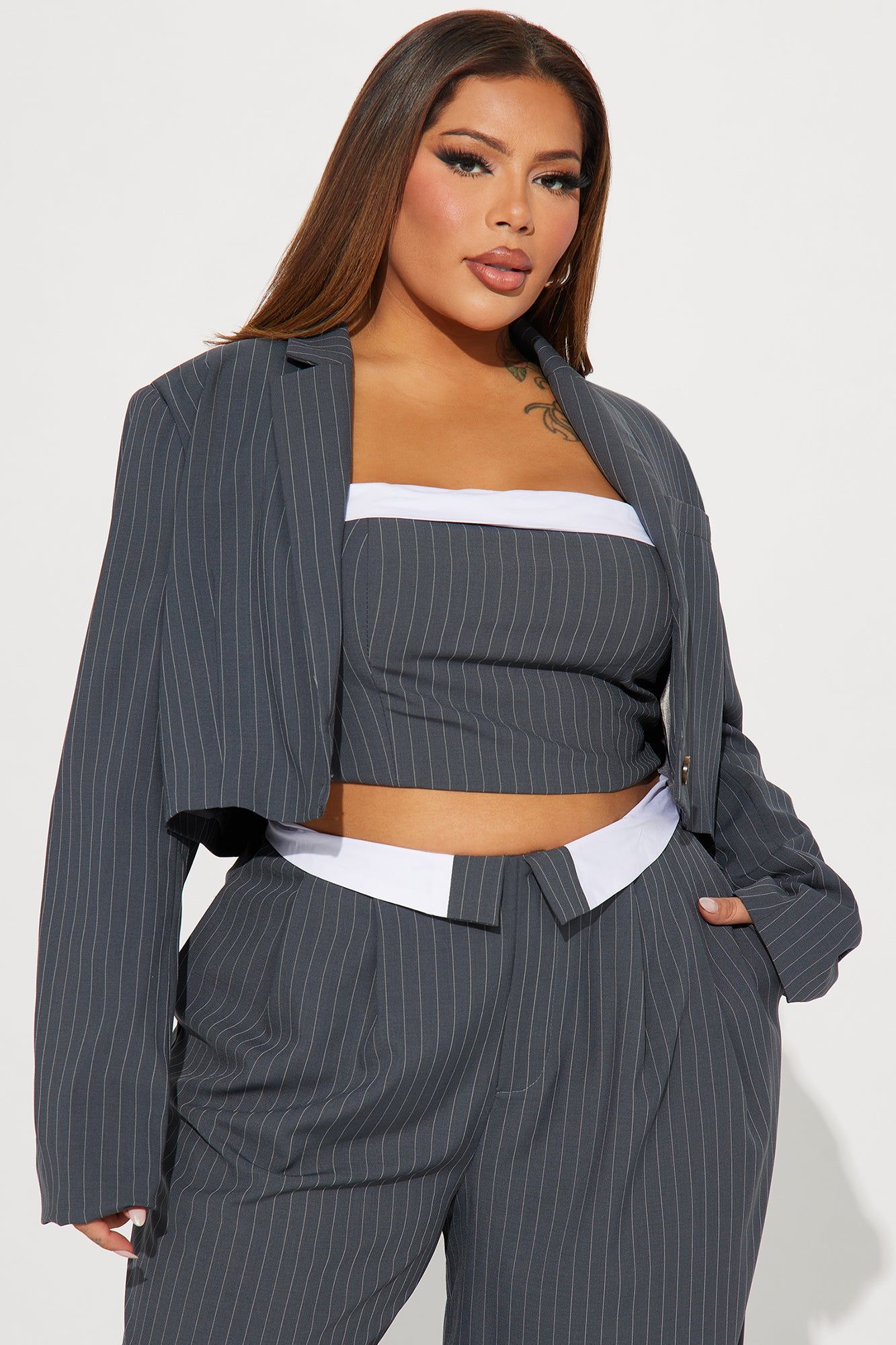 It Girl 3 Piece Pant Set - Grey sold by Fashion Nova product image thumbnail 5