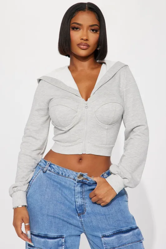 Adina Lounge Hoodie - Heather Grey sold by Fashion Nova