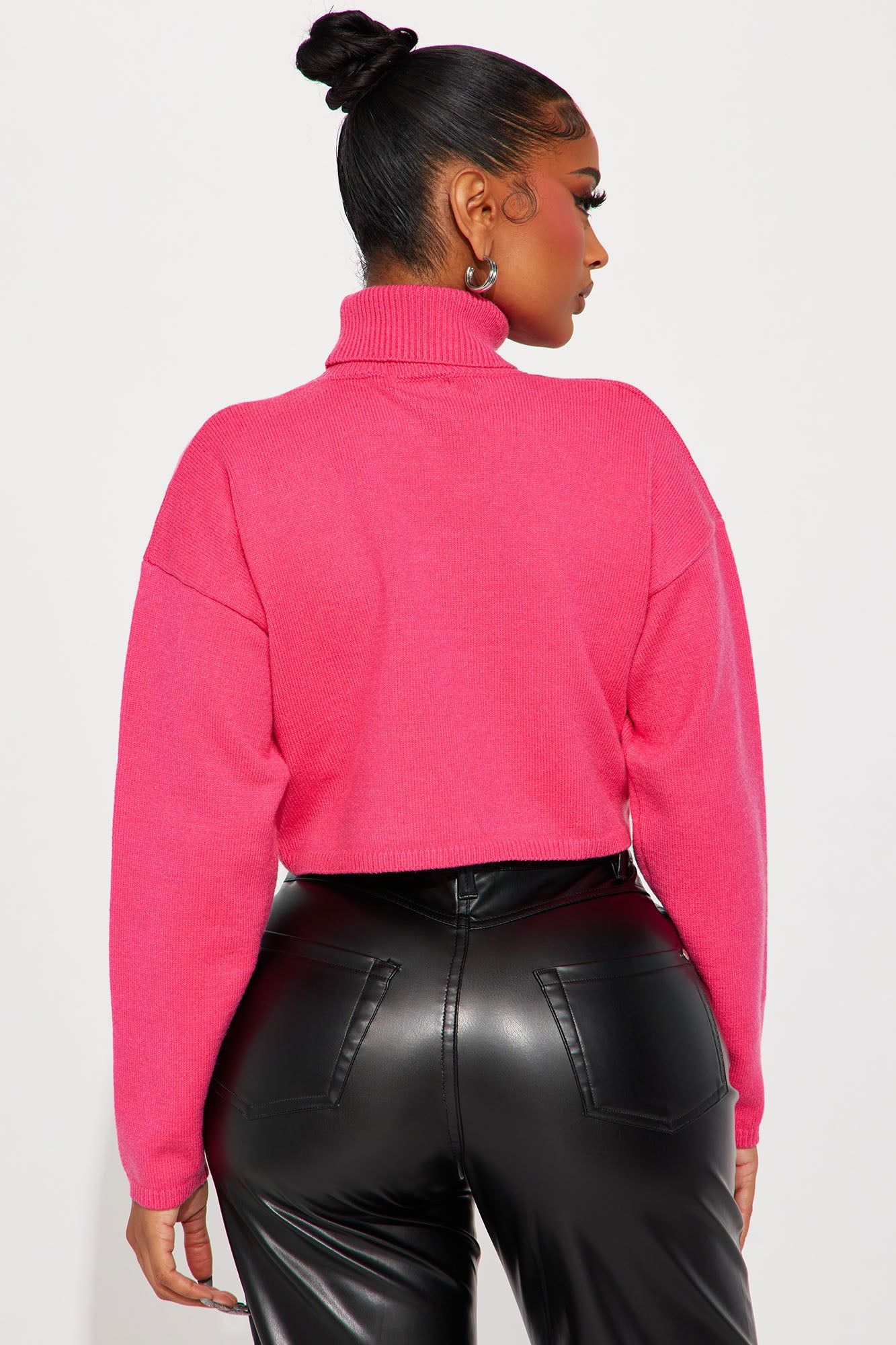 Lolani Turtleneck Sweater - Fuchsia sold by Fashion Nova product image thumbnail 3