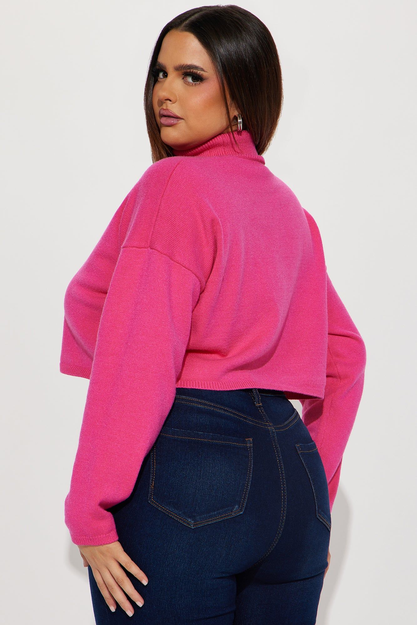 Lolani Turtleneck Sweater - Fuchsia sold by Fashion Nova product image thumbnail 6