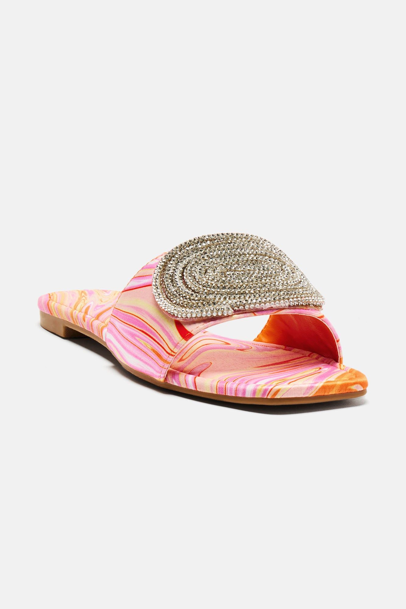 Regret Nothing Embellished Sandals - Orange/combo sold by Fashion Nova product image thumbnail 2
