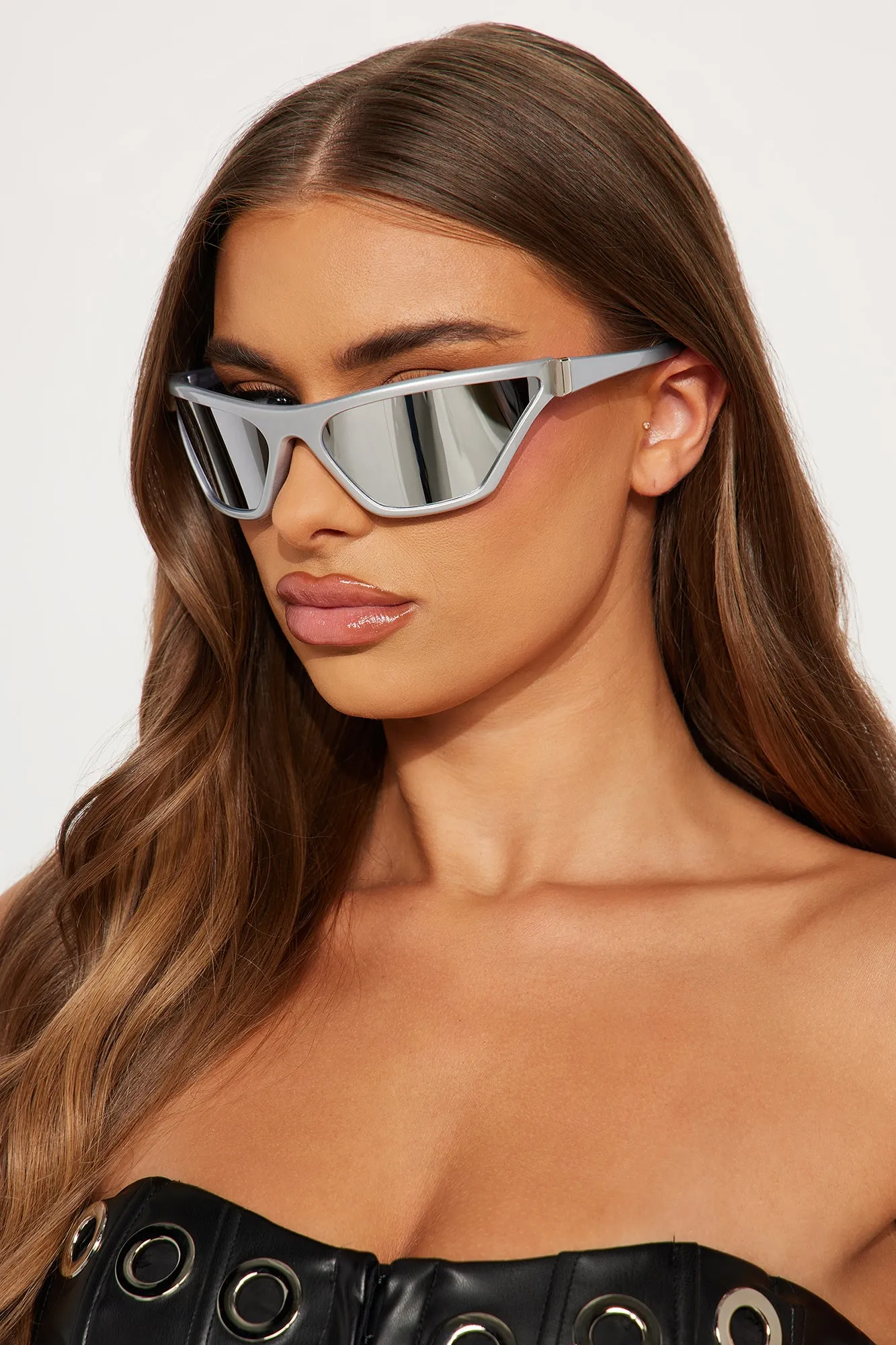 Keep My Number Sunglasses - Silver sold by Fashion Nova