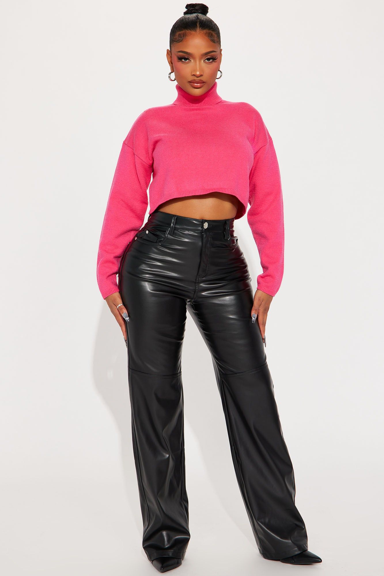 Lolani Turtleneck Sweater - Fuchsia sold by Fashion Nova product image thumbnail 2