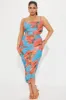 Cerulean Mesh Midi Dress - Blue/combo sold by Fashion Nova