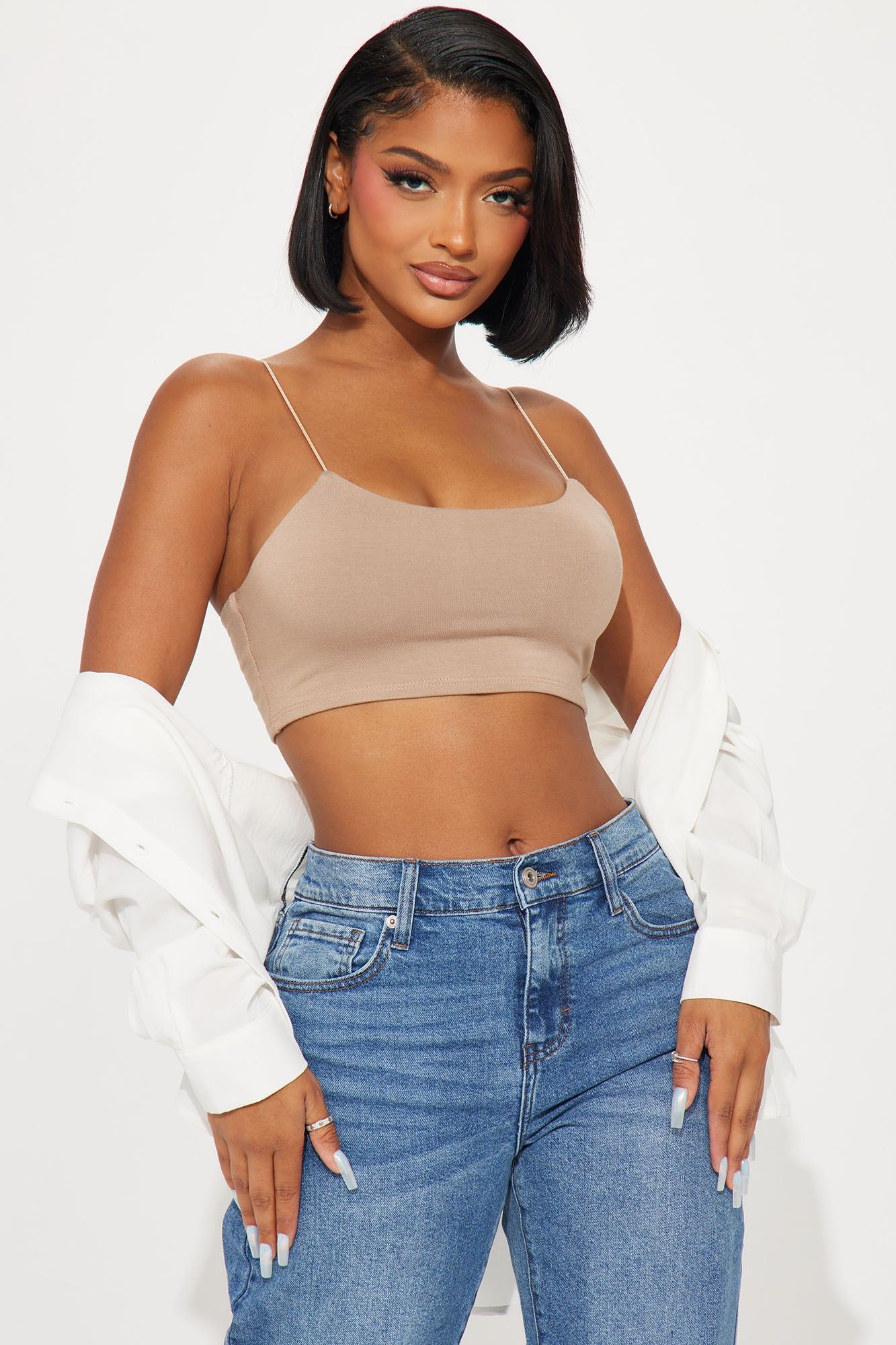 Kiki Super Cropped Top - Mocha sold by Fashion Nova