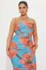 Cerulean Mesh Midi Dress - Blue/combo sold by Fashion Nova