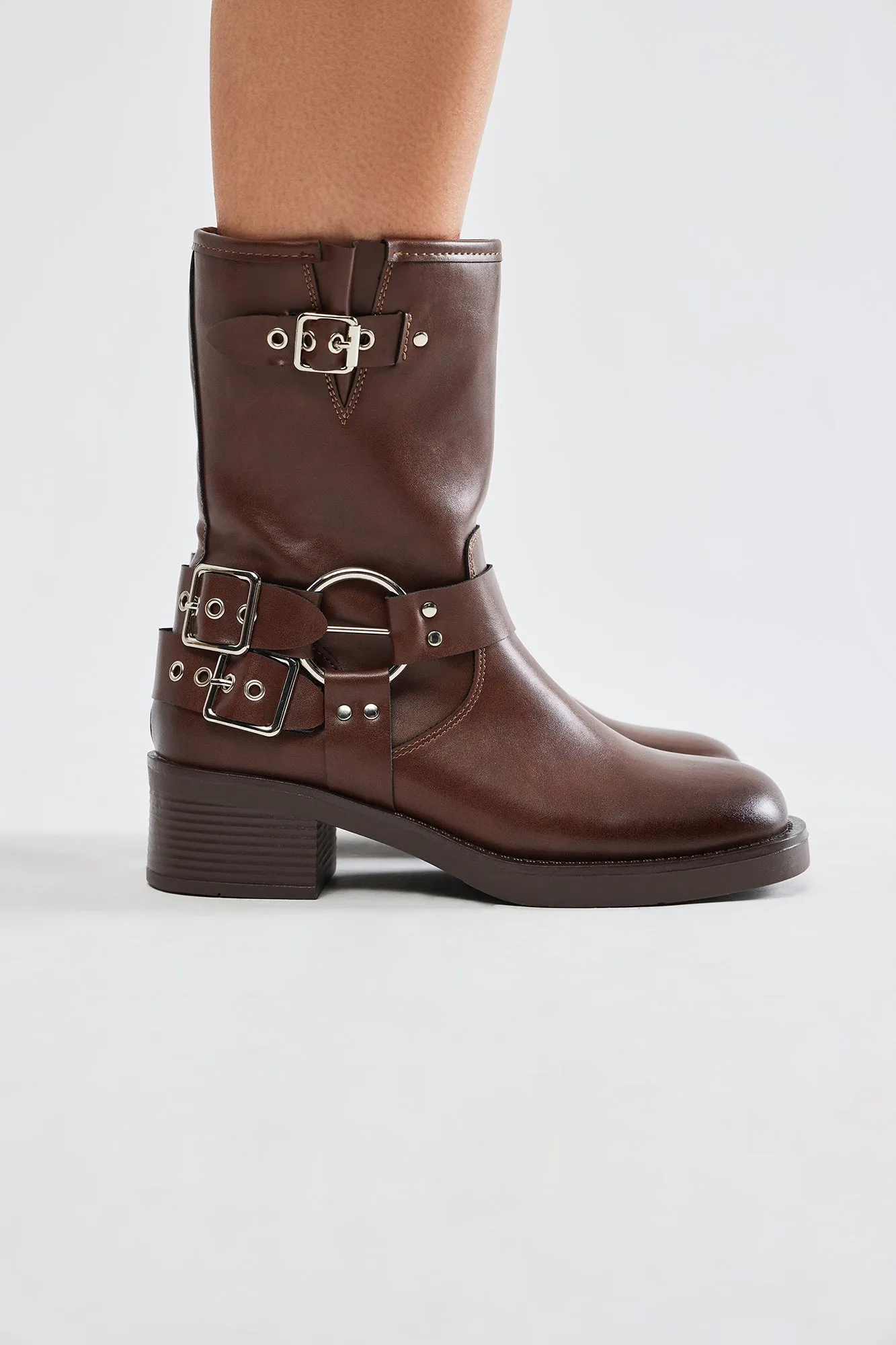 Lenox Buckle Booties - Brown sold by Fashion Nova product image thumbnail 2