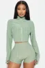 The Best Assets Textured Crop Active Jacket - Mint sold by Fashion Nova