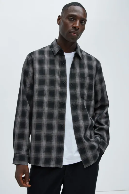 Boyle Plaid Shirt - Black/combo sold by Fashion Nova