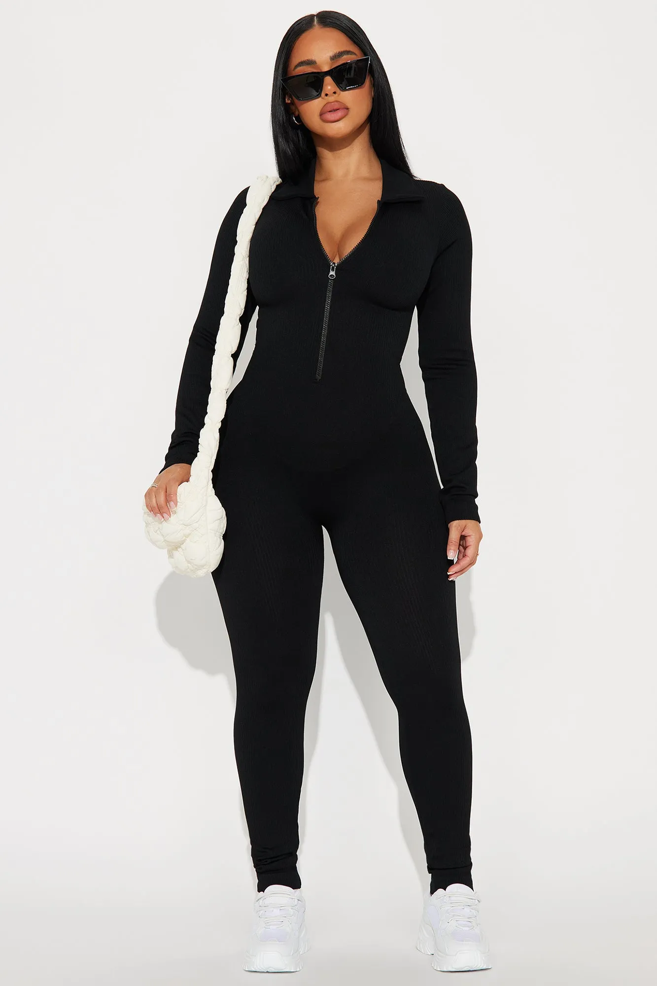 Emaline Seamless Jumpsuit - Black sold by Fashion Nova