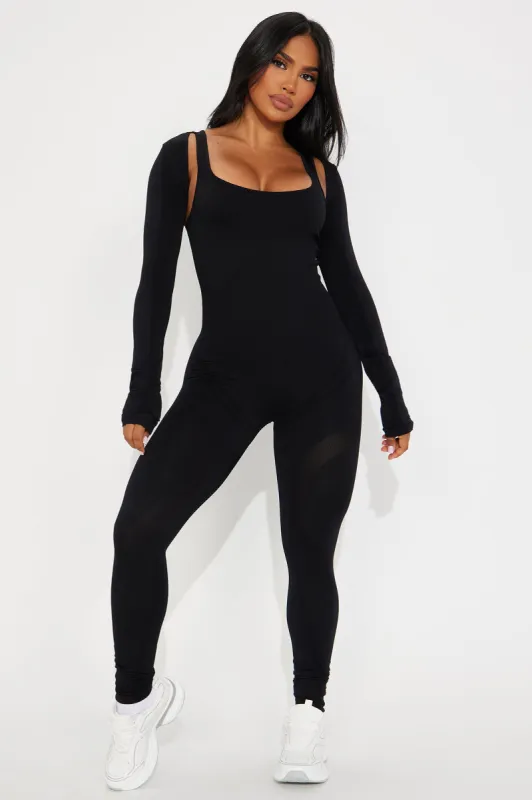 Jennifer Bolero Active Jumpsuit Set - Black sold by Fashion Nova