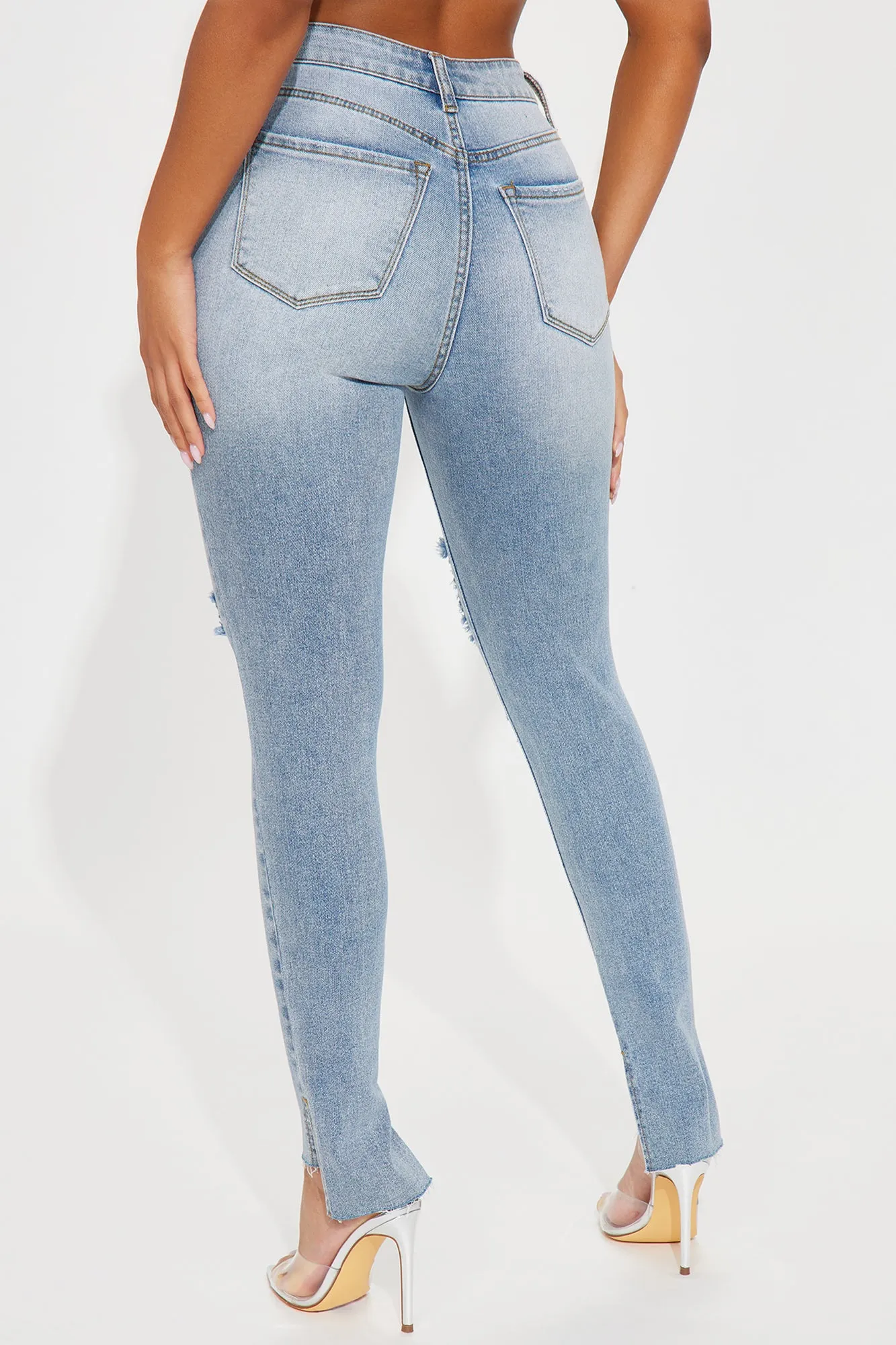 Standout Stretch Ripped Skinny Jeans - Light Wash sold by Fashion Nova product image thumbnail 3