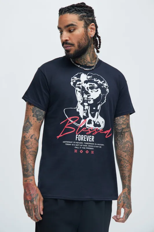 Blessed Forever Signed Short Sleeve Tee - Black sold by Fashion Nova