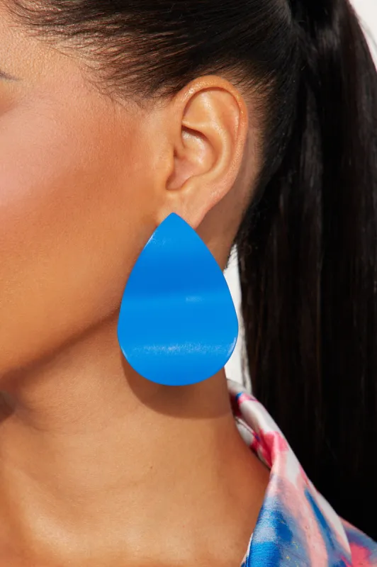 Duke Blue Earrings - Blue sold by Fashion Nova