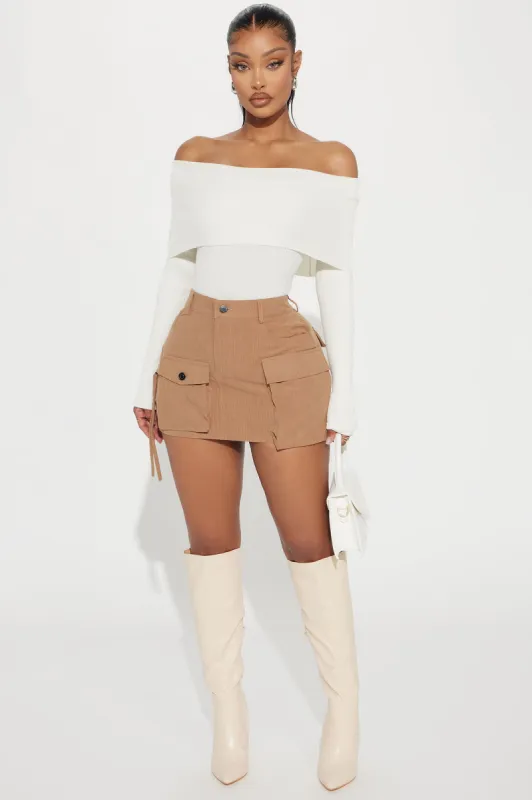 Keep It Casual Corduroy Mini Skirt - Khaki sold by Fashion Nova