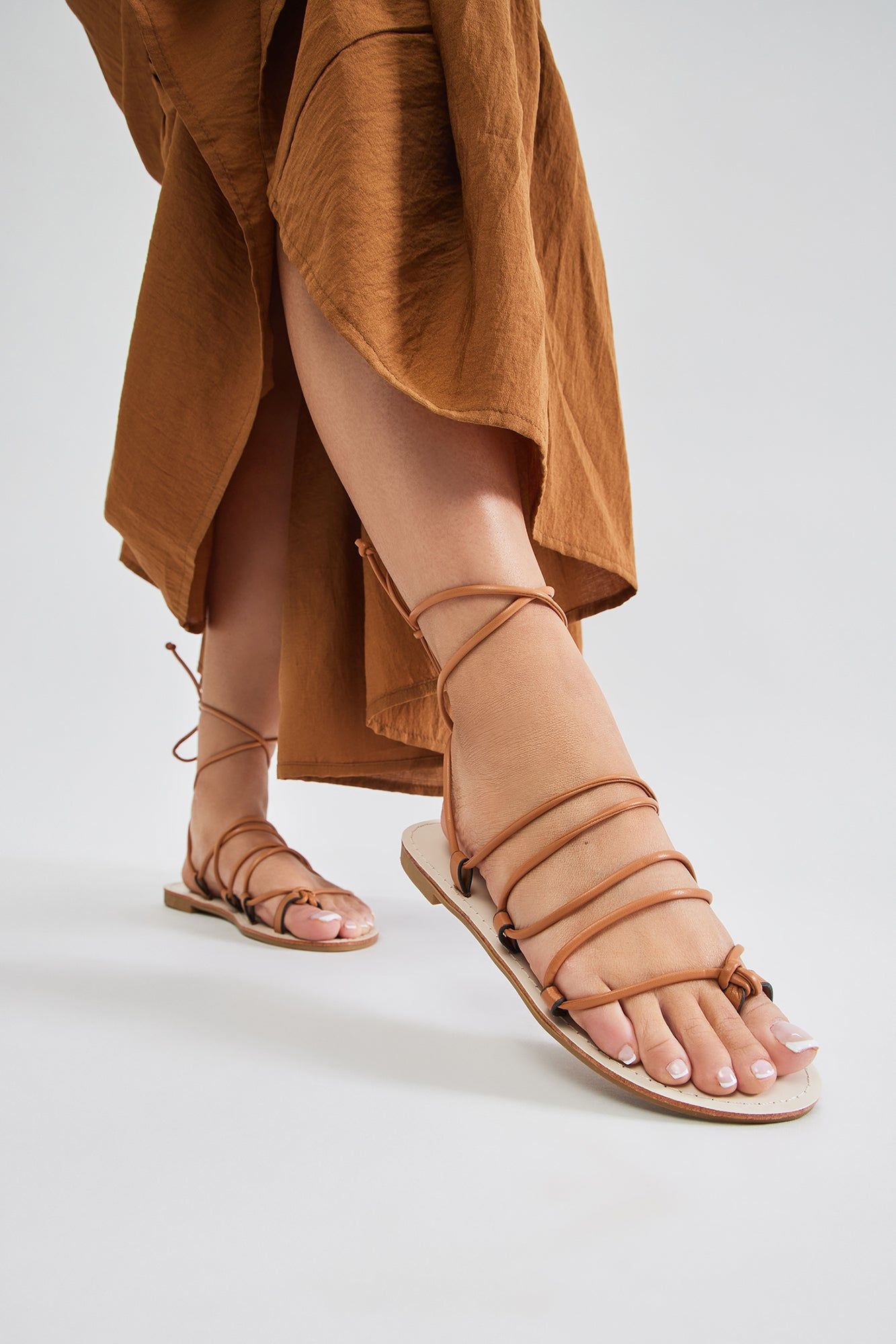 Needed This Flat Sandals - Tan sold by Fashion Nova
