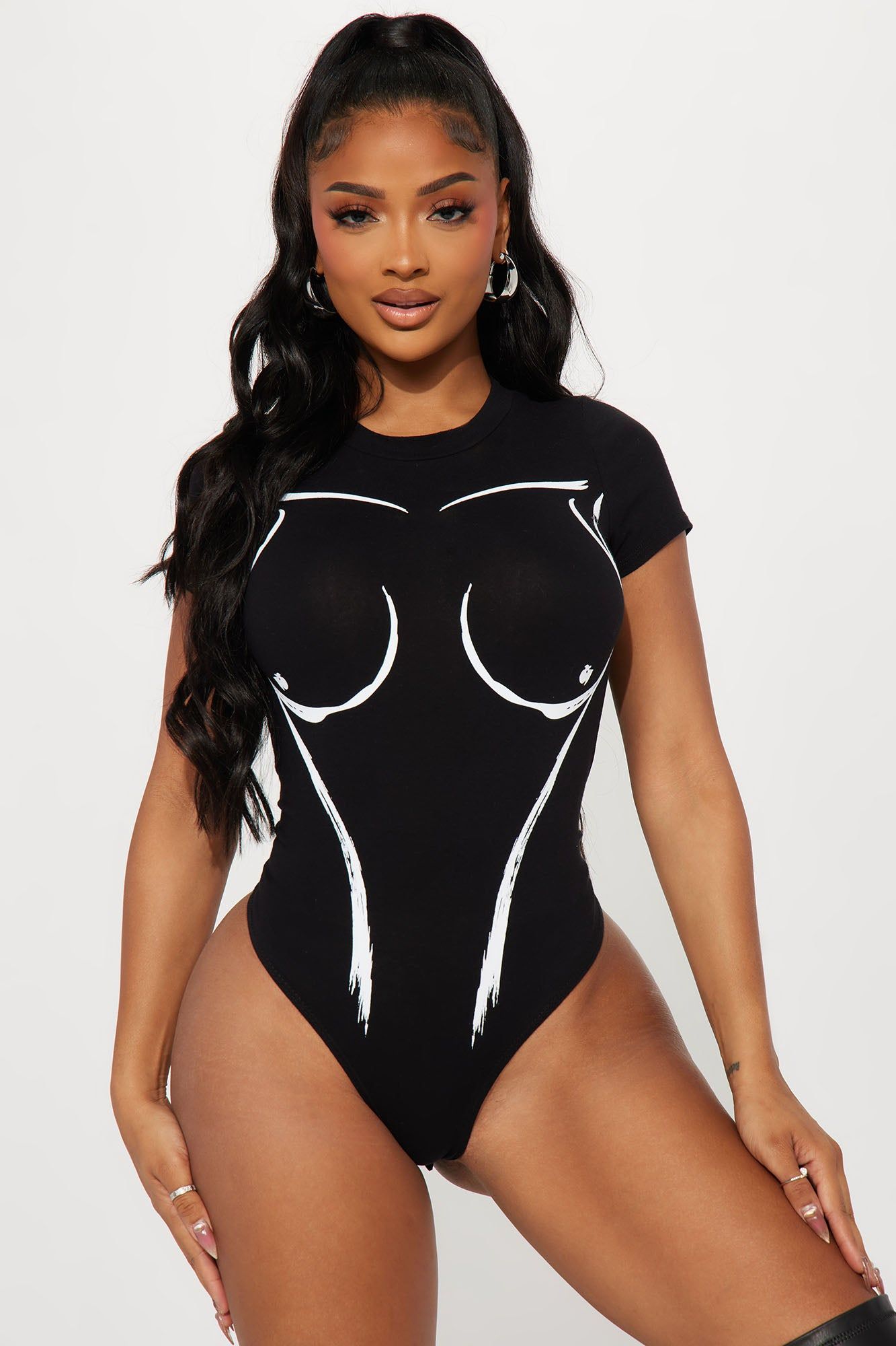 Too Much For You Bodysuit - Black sold by Fashion Nova