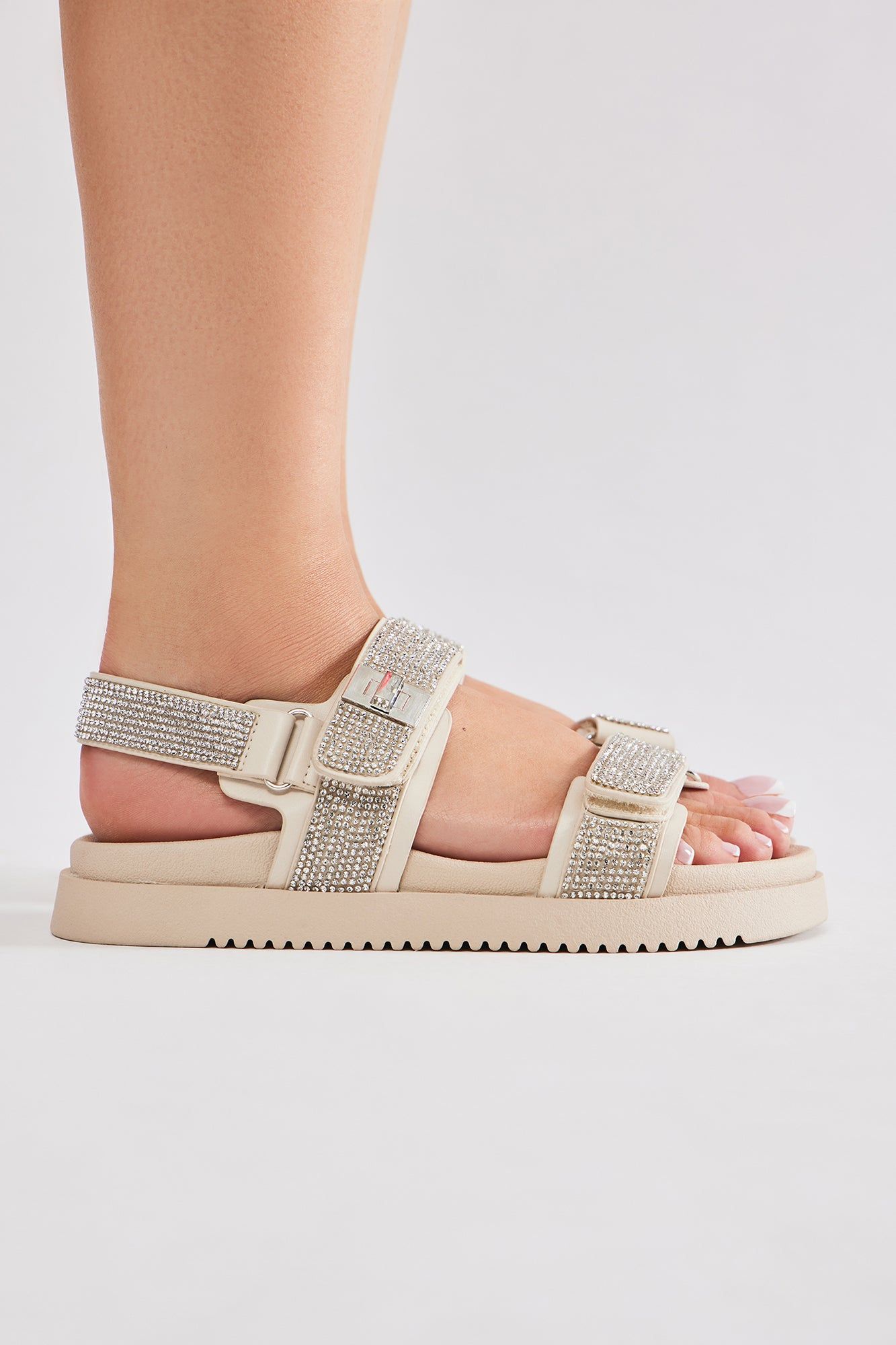 Kalley Embellished Flat Sandals - Ivory sold by Fashion Nova product image thumbnail 3