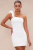 Gabrielle Satin Mini Dress - White sold by Fashion Nova