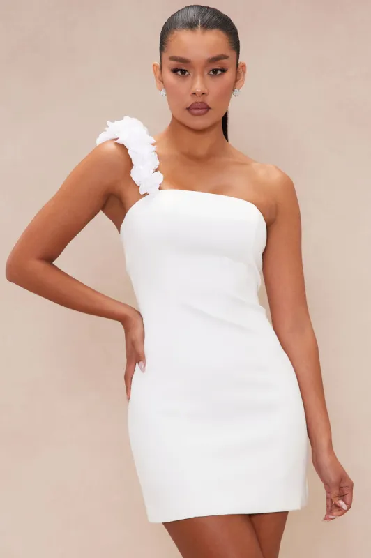 Gabrielle Satin Mini Dress - White sold by Fashion Nova