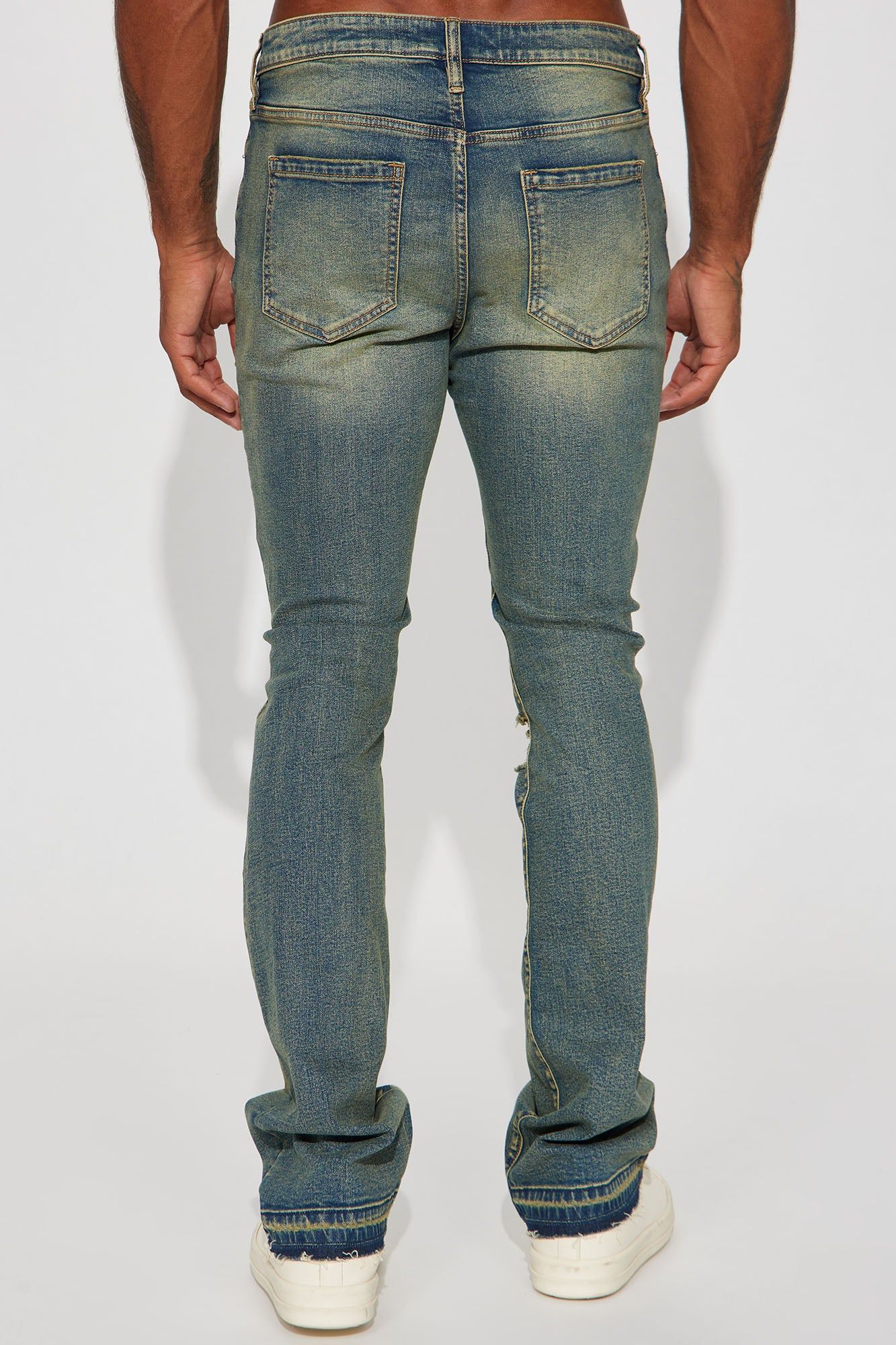 Ride Down Ya Block Stacked Skinny Flare Jeans - Vintage Blue Wash sold by Fashion Nova product image thumbnail 5