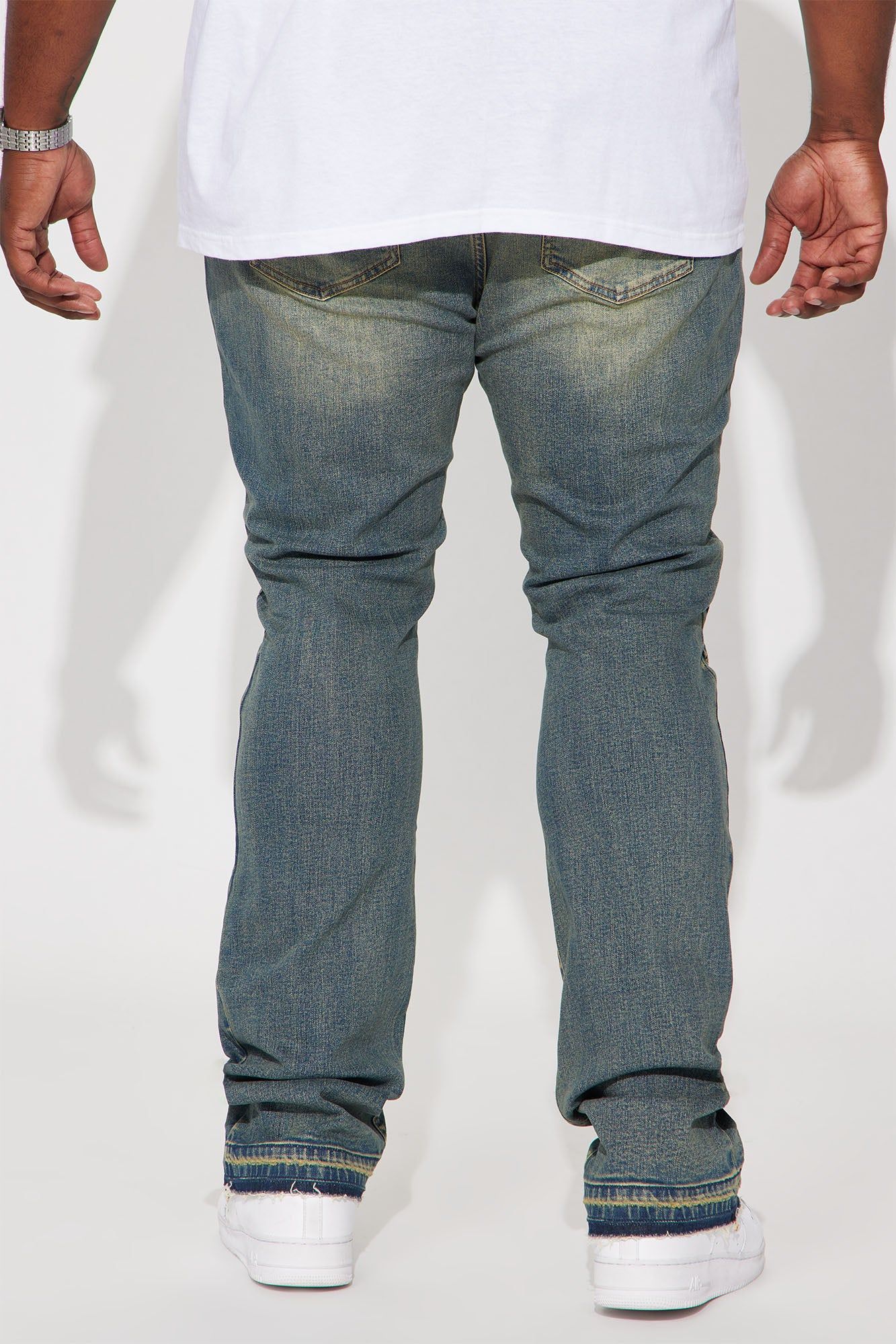 Ride Down Ya Block Stacked Skinny Flare Jeans - Vintage Blue Wash sold by Fashion Nova product image thumbnail 7