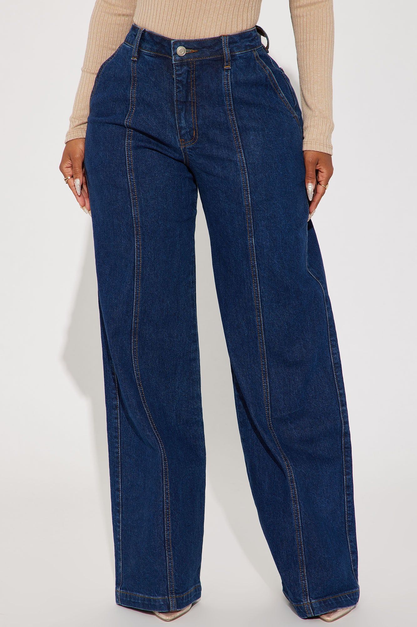 Feel The Connection Wide Leg Jeans - Dark Wash sold by Fashion Nova product image thumbnail 2